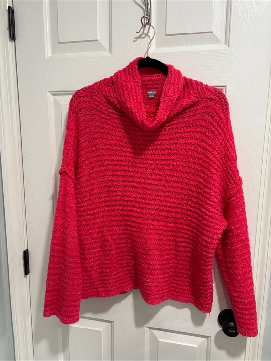 aerie Sweaters - aerie Chunky Cowl Neck Sweater - Hot Pink
